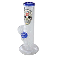 Mini Glass Bong SKULL blue