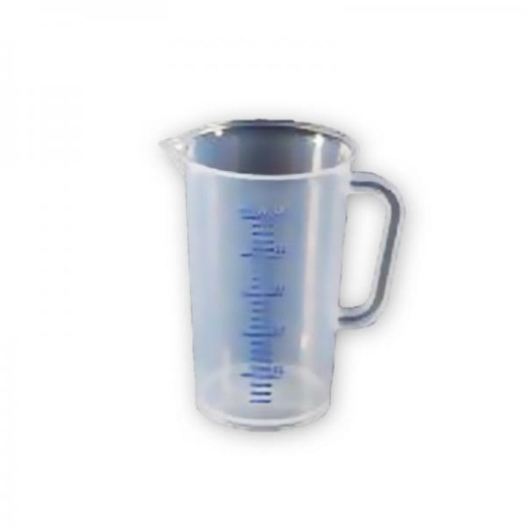 Kuva Kaninkolon 500 ml borosilikaattilasista mittakupista, jossa selkeät mustat mitta-asteikot ja ergonominen kahva valkoisella taustalla.