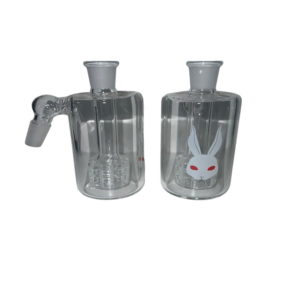 Lasinen kani-aiheinen lisävesisäiliö percolator 14,5mm, 45° kulmalla - Kaninkolo