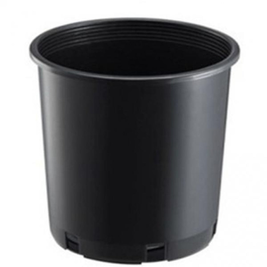 Kestävä musta pyöreä muoviruukku 37,8 litran tilavuudella, optimaalinen kasvien kasvatukseen.