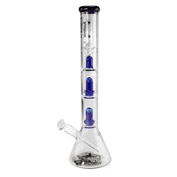 BL Beaker Ice Bong 2x Ufo Percolator Blue