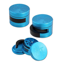 Black Leaf Dooor Aluminium Grinder 3-part Ejection