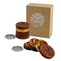 Black Leaf Maori Al. Wooden Grinder 4-part