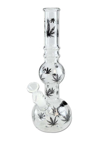 Glass Bong Hemp Leaves black