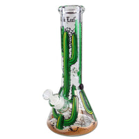 Black Leaf Cactus Hand Painted Flask Bong Ice