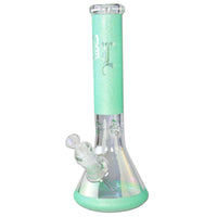 Black Leaf Beaker Bong Ice Glitzy Glitter Green