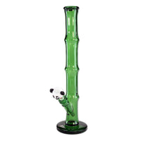 Black Leaf Glass Bong with Panda Bowl
