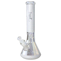 Black Leaf Beaker Bong Ice Glitzy Glitter Silver