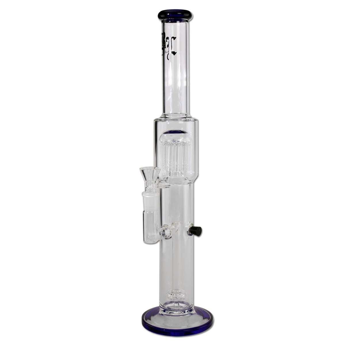 BL Glass Bong Drum + Tree Percolator blue - Kaninkolo - Bongit