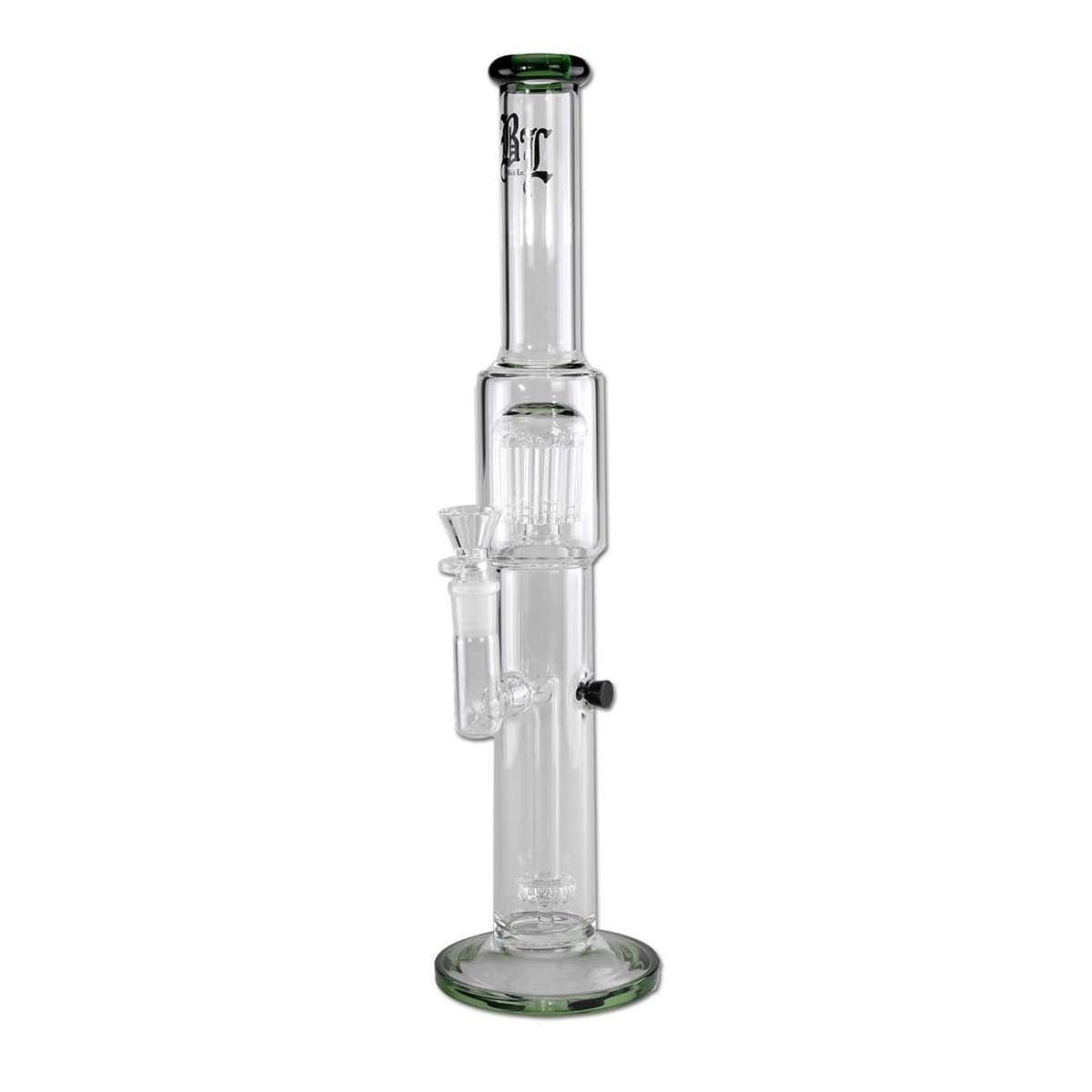BL Glass Bong Drum + Tree Percolator green - Kaninkolo - Bongit