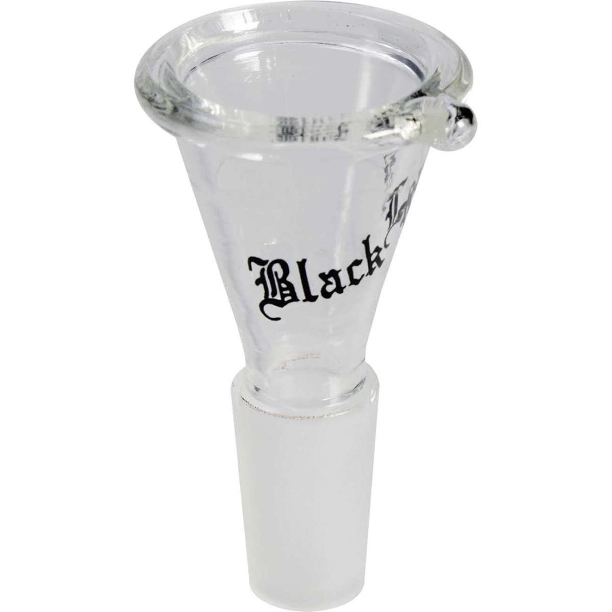 Lähikuva BL Pesäkuppi 14,5mm (SG14) -lasipesästä, jossa on kirkasta, kestävää borosilikaattilasia ja pieni, integroitu kahva helppoa käsittelyä varten.