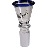 Yksityiskohtainen kuva kirkkaan sinisestä Black Leaf pesäkupista, 14,5mm urosliitännällä, valkoisella taustalla.