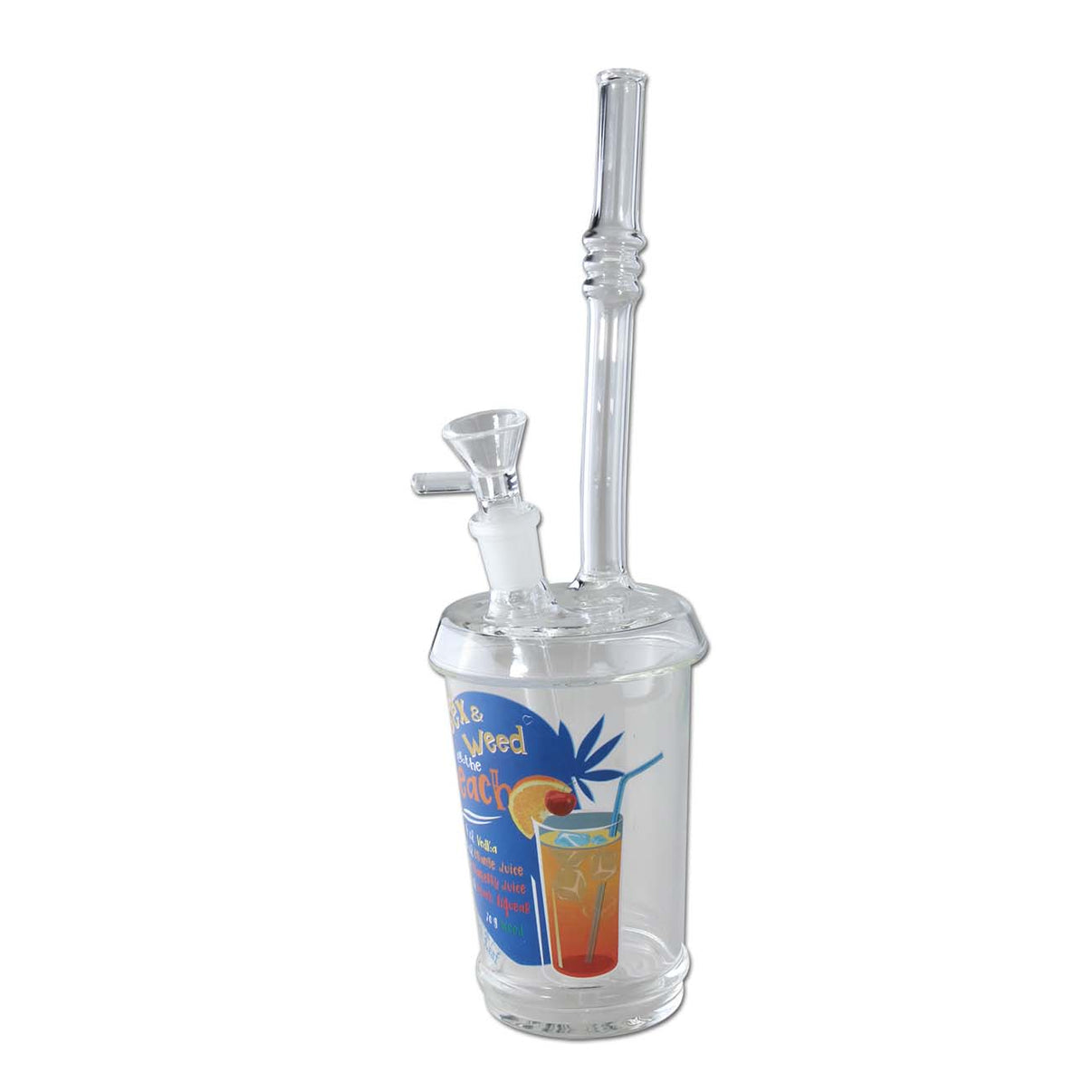 Black Leaf Cup Glass Bong "Sex & Weed" 28cm - Kaninkolo - Bongit