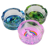 Black Leaf Glass Ash Tray 85mm - Kaninkolo - Tuhkakupit