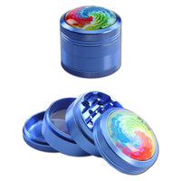 Black Leaf Mandala Al. Grinder 4 - part l. blue - Kaninkolo - Grinderit