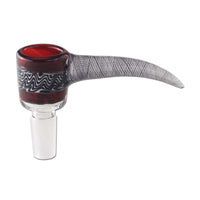 Black Leaf Pesäkuppi Lasiritilällä Red 14,5mm - Läpinäkyvä ja punasävyinen lasipolttoastia, jossa on integroitu lasiritilä ja standardi 14,5 mm liitäntä. Kuva esittelee tuotteen puhtaan muotoilun ja lasiritilän yksityiskohdat.