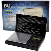 Black Leaf digitaalinen tarkkuusvaaka, kapasiteetti 100g ja tarkkuus 0.01g, harmaa-musta, näyttö päällä.