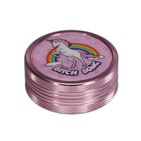 'Black Leaf' Grinder 2-part 'Bitch Bong' pink