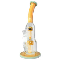Blaze Glass Glass Bong 2x Tree Perco orange - green - Kaninkolo - Bongit