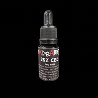 Vahva 25% THC-vapaa CBD-öljy tiiviissä 10ml lasipullossa Kaninkolo.