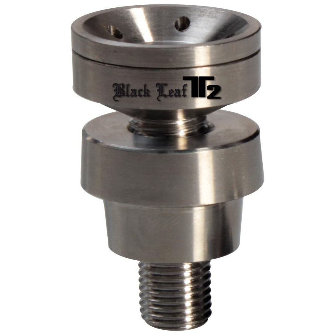 Black Leaf T2 Titanium Oil Nail -kiillotettu titaaninen dabinnaula lämmityspinnallaan, valmiina tehokkaaseen ja puhtaaseen konsentraatin höyrystämiseen.