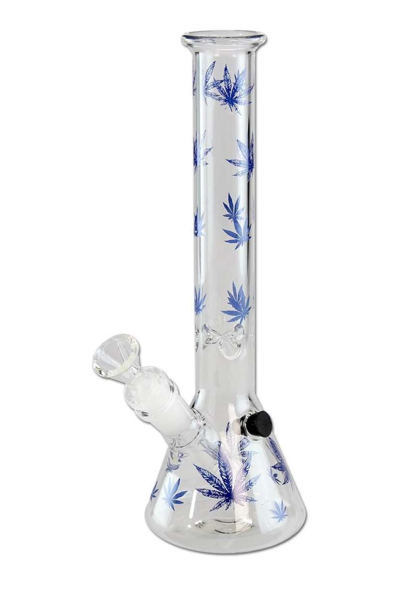 Flask Bong Ice Hemp Leaves blue - Kaninkolo - Bongit