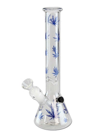 Flask Bong Ice Hemp Leaves blue - Kaninkolo - Bongit
