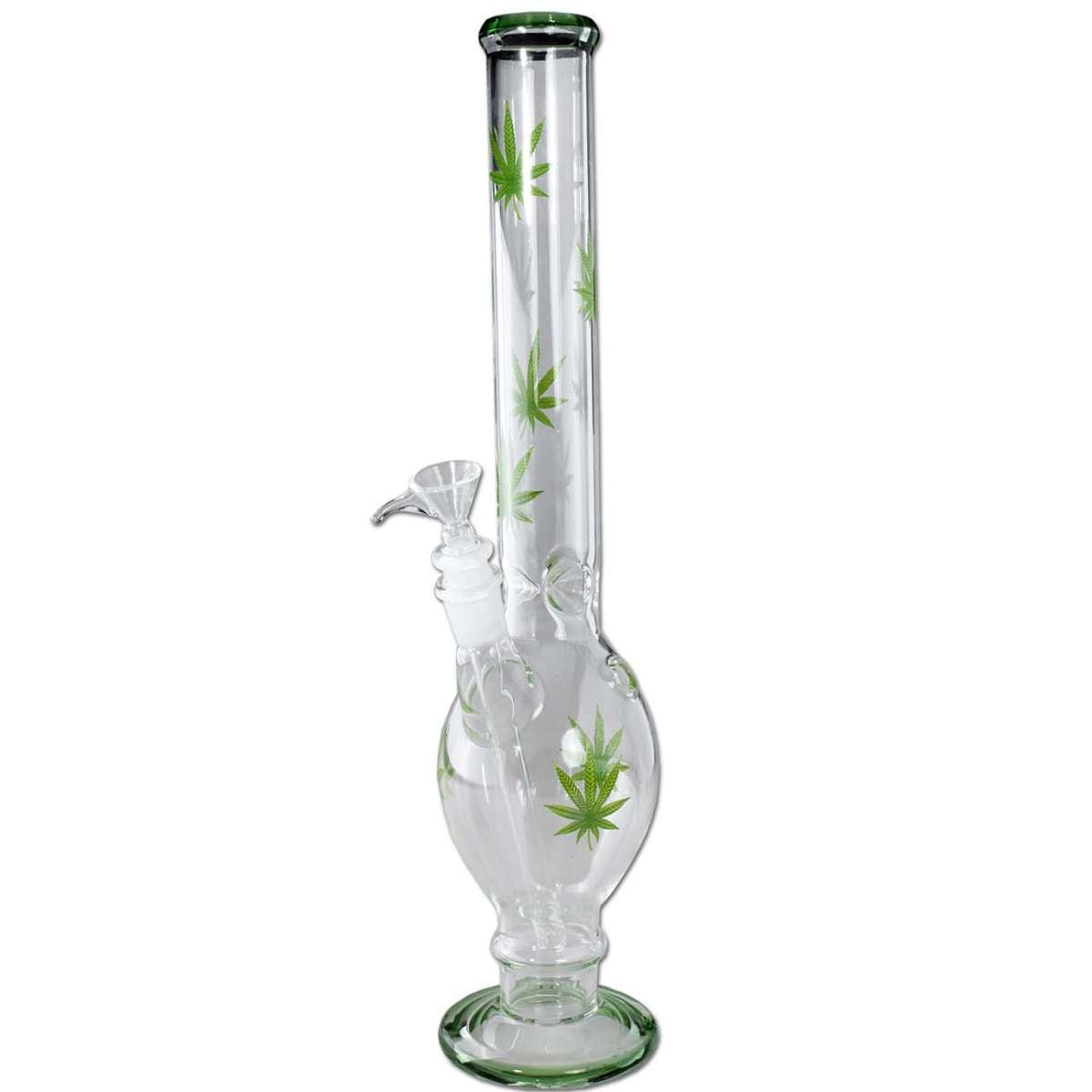Glass Bong Ice with Hemp Leaves 41cm - Suomalainen Kannabiskauppa Kaninkolo - CBD - kukinnot, CBD - öljyt, Vaporisaattorit, Piiput, Bongit, Kasvatustarvikkeet - Bongit