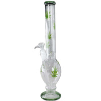 Glass Bong Ice with Hemp Leaves 41cm - Suomalainen Kannabiskauppa Kaninkolo - CBD - kukinnot, CBD - öljyt, Vaporisaattorit, Piiput, Bongit, Kasvatustarvikkeet - Bongit