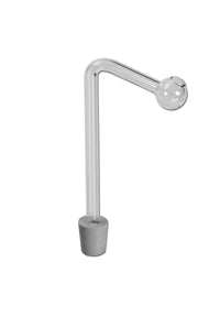 Lasinen hash oil dabbing-liitin, malli NS 14, valkoinen tausta, muuntaa perinteisen bongin dabbing-rigiksi