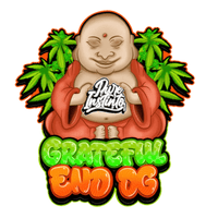 Grateful End OG Pure Instinto -siementen pakkaus, jossa näkyy laatumerkki ja lajikekuvaus. Ihanteellinen kokoelmiin ja tutkimukseen.