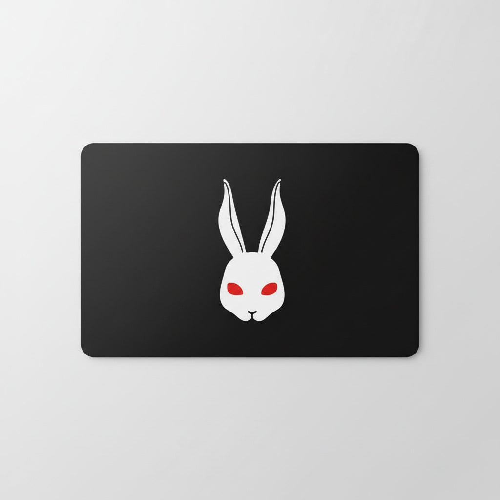 Musta kestävä muovinen Kaninkolo Hustler SYLD-kortti alkuperäisellä logolla - Kaninkolo