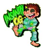 Insanity OG Pure Instinto -siemeniä kuvaava lähikuva, joka esittelee tarkasti jalostetun kasvin genetiikan potentiaalin ja yksityiskohdat kokoelmakäyttöön.