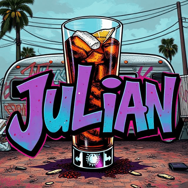 Julian Autoflower FEM -kasvi ulkokasvatuksessa, vehreät lehdet ja nuput, auringonvalossa