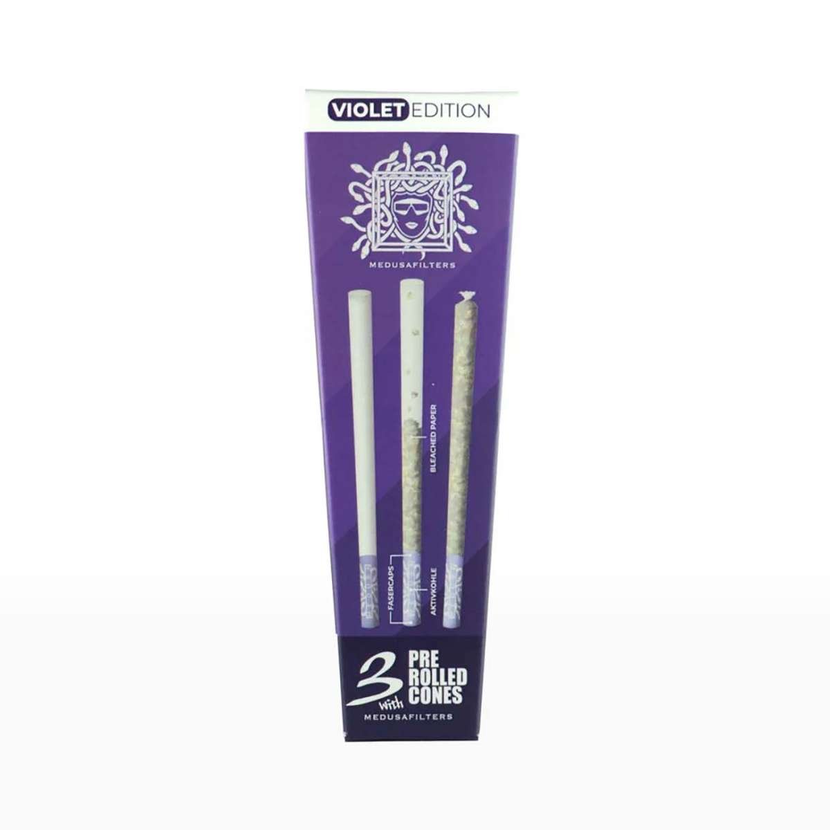 MEDUSAFILTERS Prerolled Cone VIOLET - Kaninkolo - Kingsize paperit