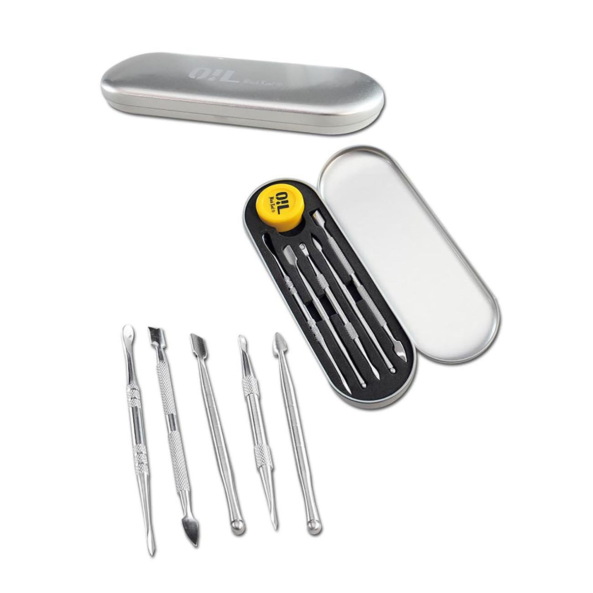 Oil Black Leaf Case with Stainless Steel Tools - Kaninkolo - Dabbing