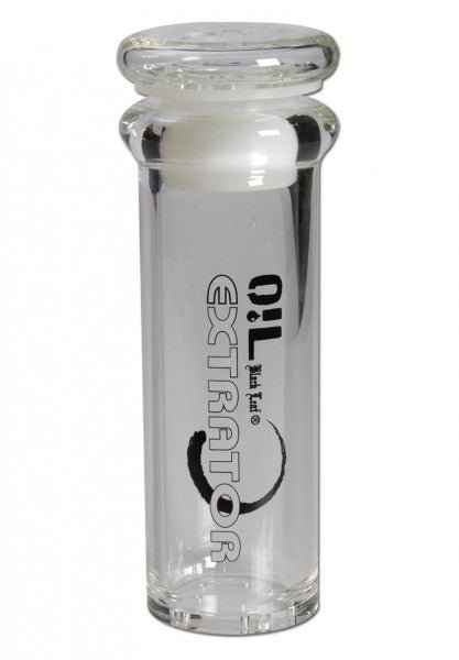 Oil Black Leaf Extractor L -koko, korkealaatuinen metallinen uuttolaite kuivattujen yrttien tiivistämiseen ja laadukkaan uutteen valmistukseen.