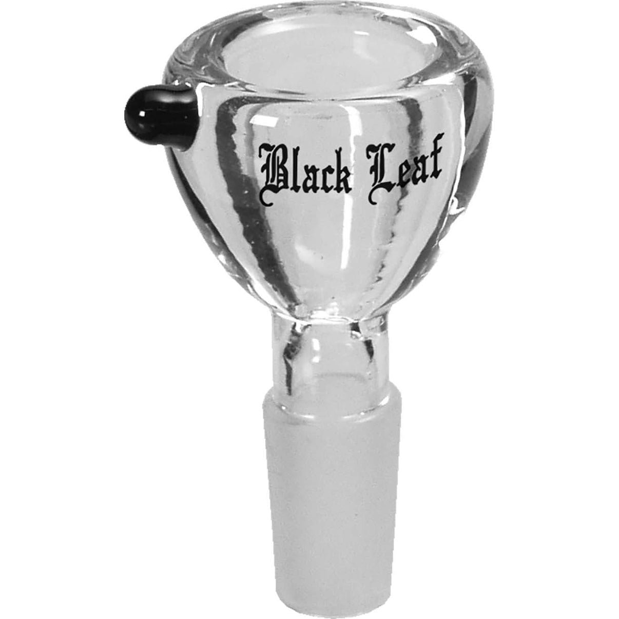 Black Leaf Heavy -pesäkuppi paksua borosilikaattilasia, läpikuultava materiaali ja vankka rakenne esillä valkoisella taustalla.