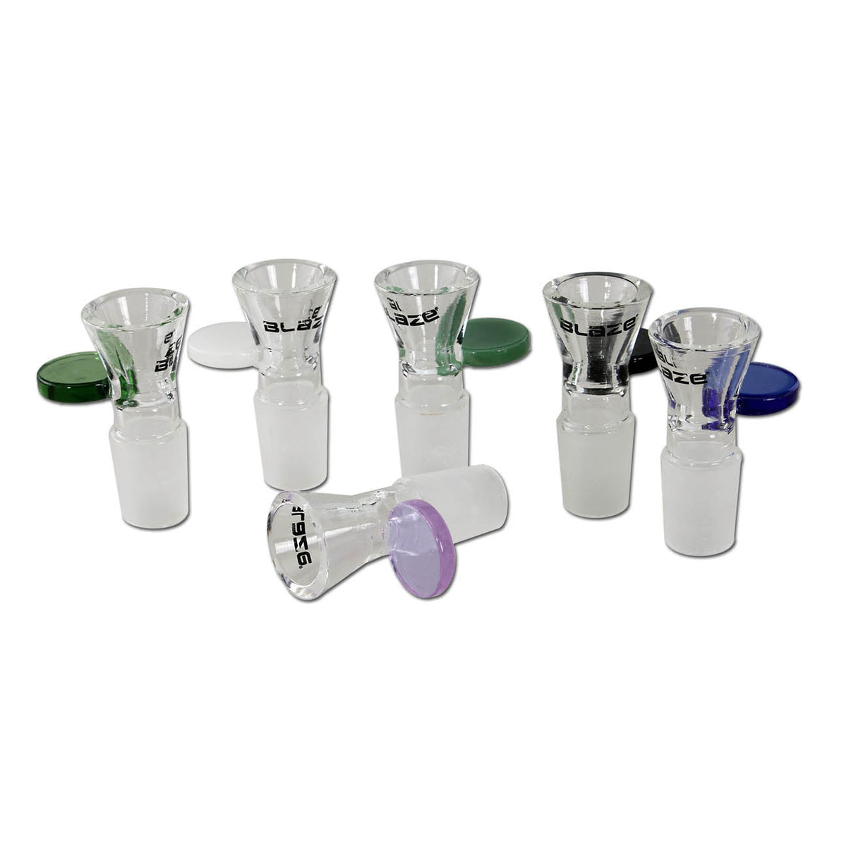 Kuva Blaze Glass 14,5mm pesäkupista kirkkaalla borosilikaattilasilla ja integroidulla ergonomisella kahvalla, soveltuu yrttien polttoon.