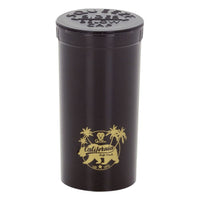 Kuva Qnubu California Pop Top -vakuumipurkista eri koossa, korostaen sen mustaa, UV-suojattua materiaalia ja tiivistä sulkua yrttien säilytykseen.