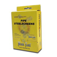 Viisi kiiltävää 12,5mm ruostumattomasta teräksestä valmistettua ritilää pakattuna pieneksi nipuksi, valmiina käytettäväksi pienissä pesissä.